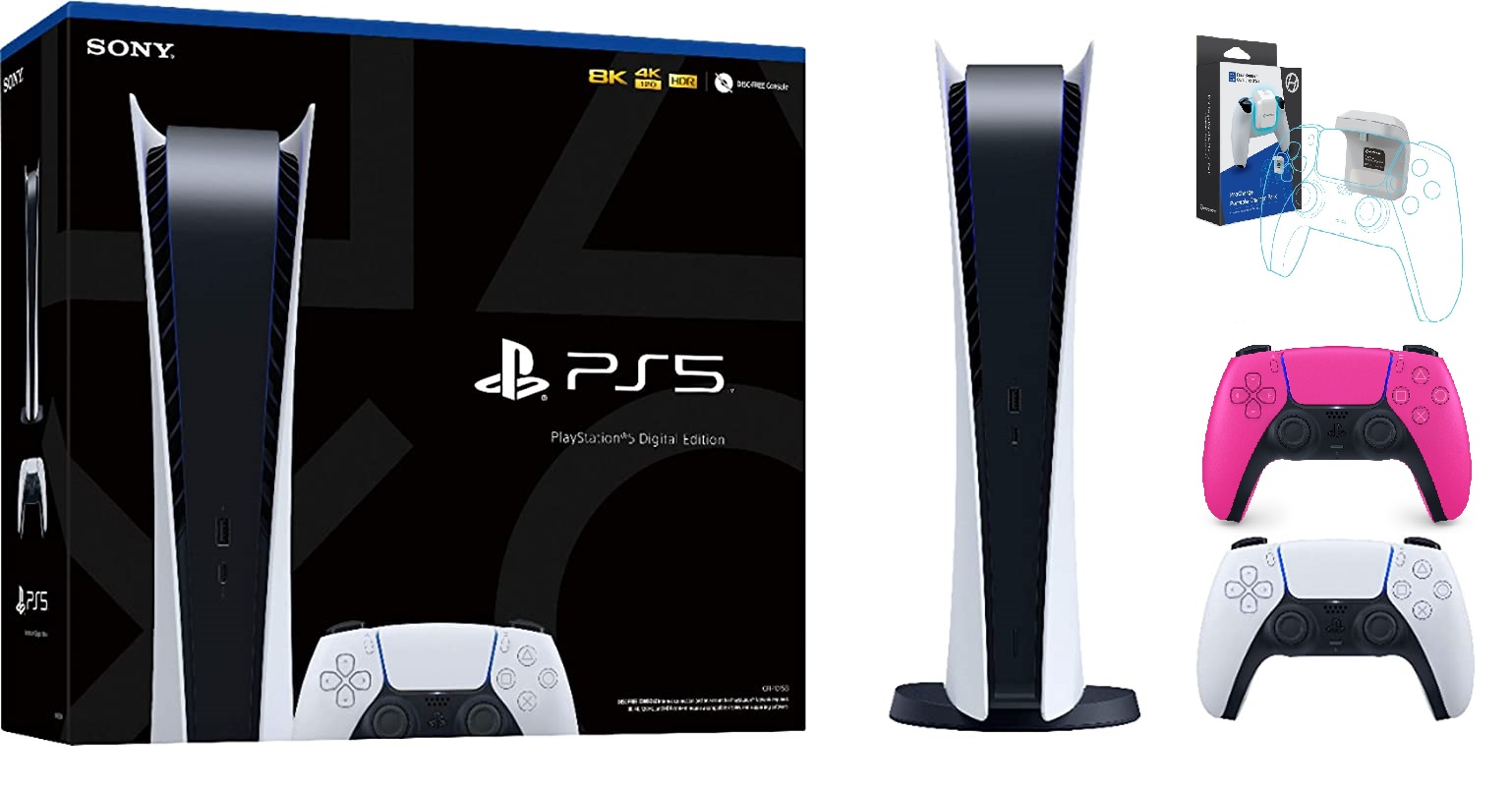 PlayStation 5 Digital Edition with PS5 Nova Pink DualSense Controller  Limited Bundle